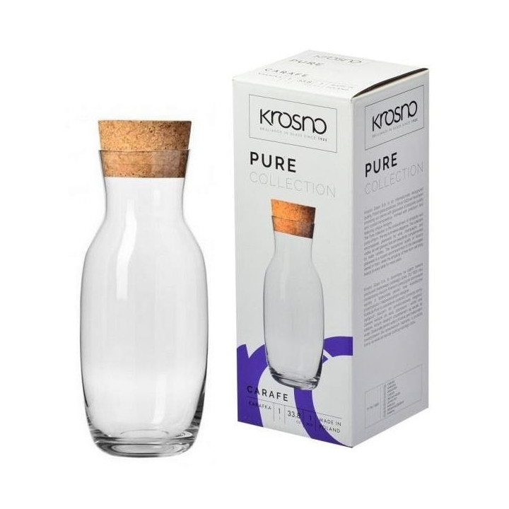Karafka szklana 1,0L Krosno Pure z korkiem