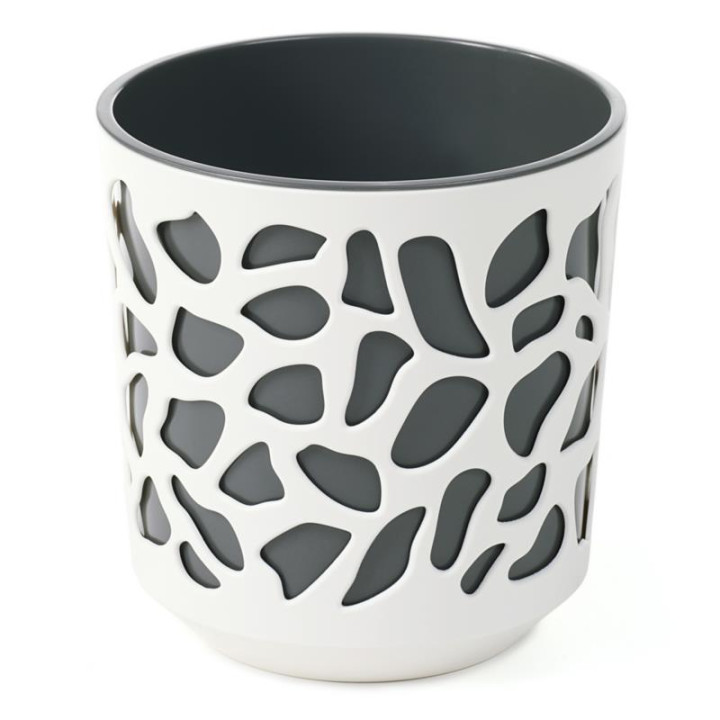 Doniczka Duet 25cm h:27cm krem/antracyt 762