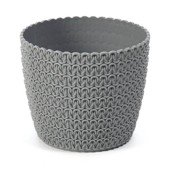 Doniczka Magnolia jersey 11cm h:9cm szara 730