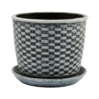 Doniczka ceramiczna z podstawką Klasyczna 18 17,5x16cm mix