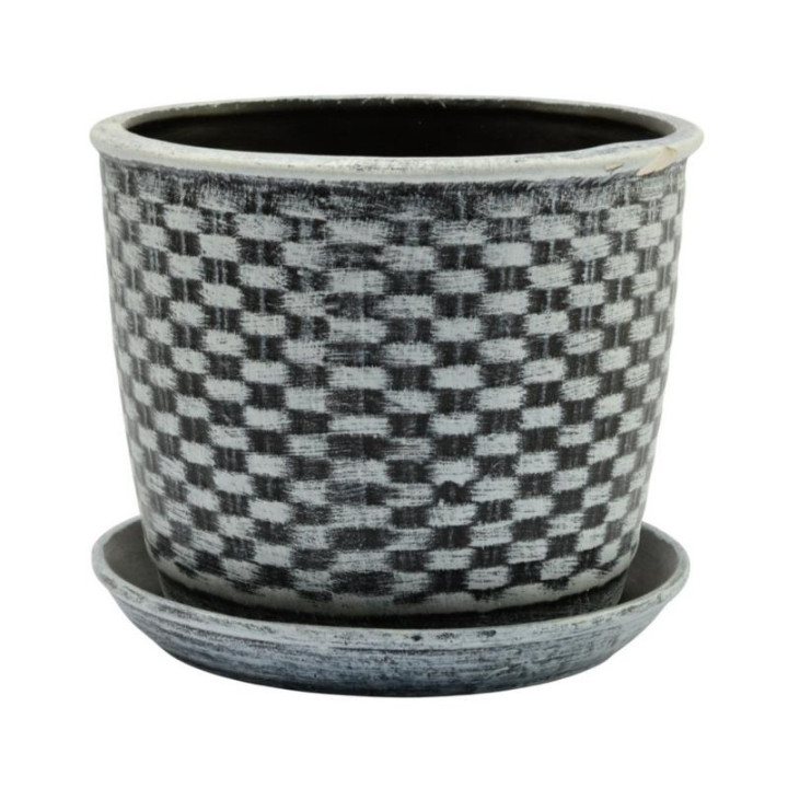 Doniczka ceramiczna z podstawką Klasyczna 18 17,5x16cm mix