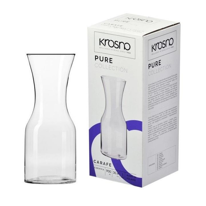 Karafka szklana 1,0L Krosno Pure bez korka