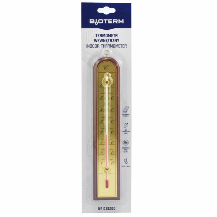 Termometr drewniany pokojowy 50/280mm łuk 013200 mix
