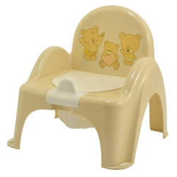 Nocnik krzesełko plastikowe z pozytywką Miś beżowy