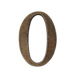 Cyfra "0" 19cm patyna struktura