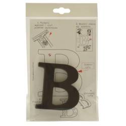 Litera "B" 10cm brązowa tworzywo
