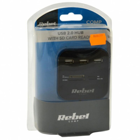 HUB USB 2.0 3 portowy z czytnikiem kart pamięci KOM1020