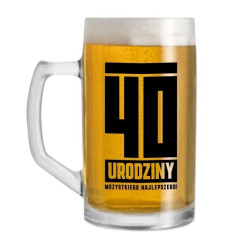 Kufel szklany 500ml 40 urodziny