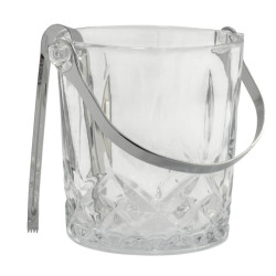 Wiaderko do lodu szklane +szczypce 55830