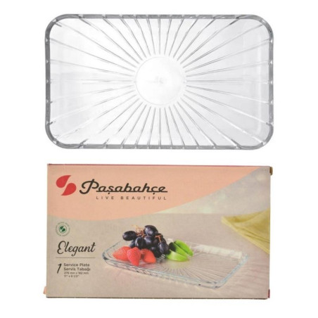Półmisek Elegant 27,6x16,2cm prostokątny szklany 54883