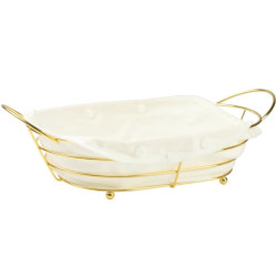 Koszyk na chleb biały złoty 23KC-256