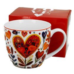 Kubek ceramiczny 460ml Kolorowe Serca
