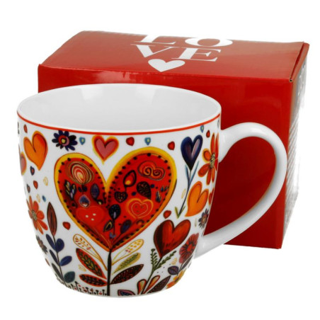 Kubek ceramiczny 460ml Kolorowe Serca