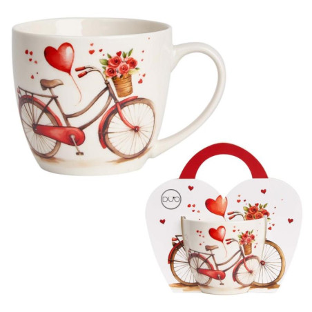 Kubek w koszyczku ceramiczny 460ml Rower