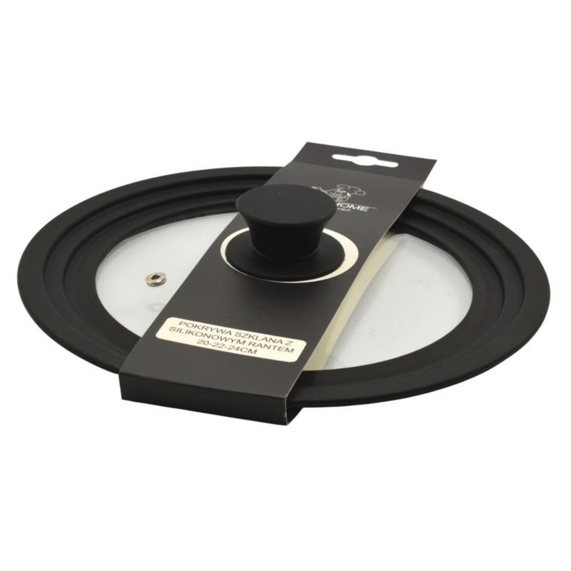 Pokrywka szklana silikonowy rant 20/22/24cm