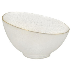 Salaterka szklana 22cm złoty pasek