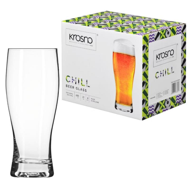 Szklanki do piwa 500ml 6szt Krosno Chill