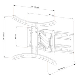 Uchwyt AR-71 23-55" 25kg regulacja w pionie i poziomie spreżyna gazowa 2