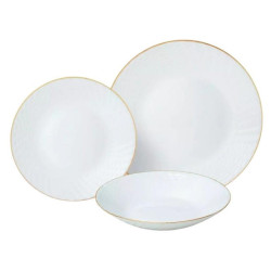 Serwis obiadowy 18 elementów złoty pasek KingHoff KH-1876