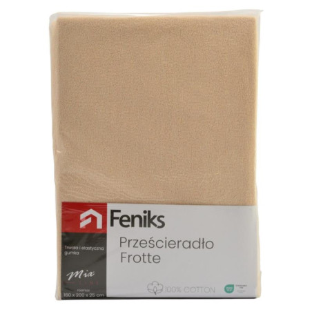 Prześcieradło Frotte 160x200cm beżowy