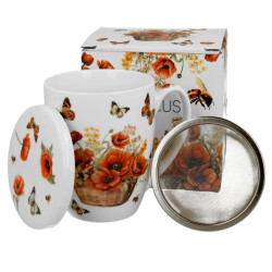 Kubek z zaparzaczem 350ml Kosz Kwiatów Maki