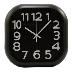 Zegar ścienny plastikowy kwadratowy 30cm czarny