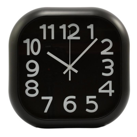 Zegar ścienny plastikowy kwadratowy 30cm czarny