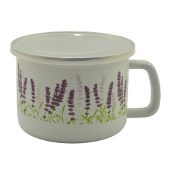 Kubek emalia 12cm lawenda z/p