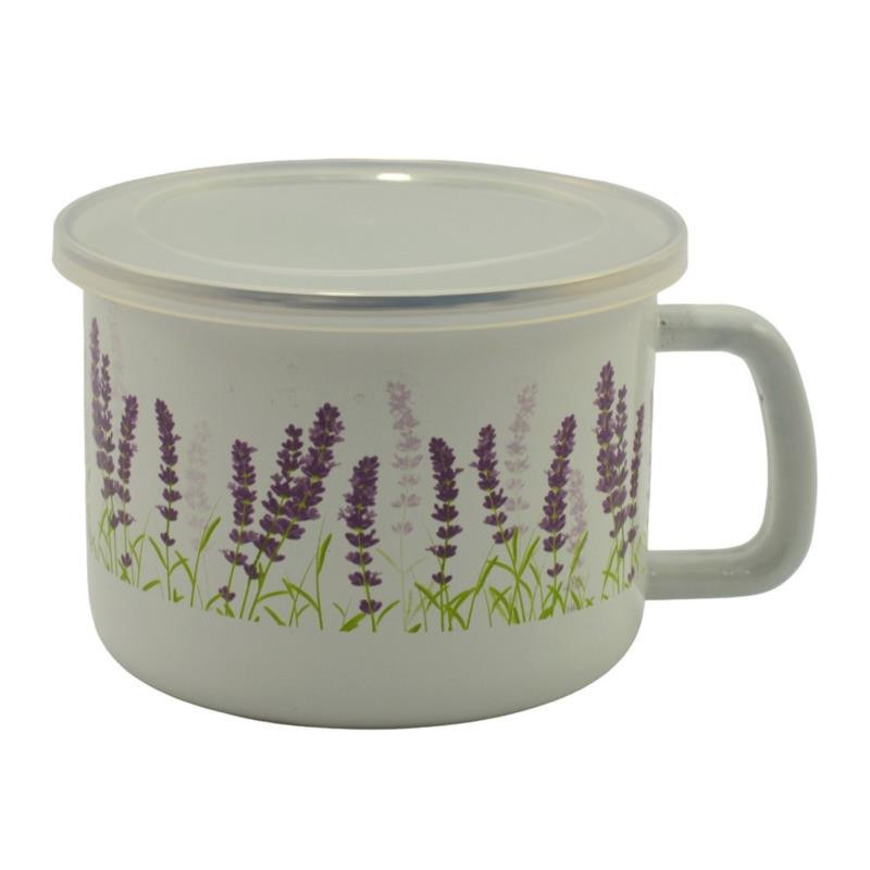 Kubek emalia 12cm lawenda z/p