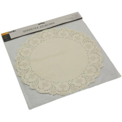Serwetki ażurowe 34,5cm 12szt okrągłe