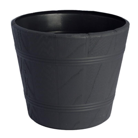Doniczka drewnopodobna 0 fi 17cm h:14,5cm antracyt 0899