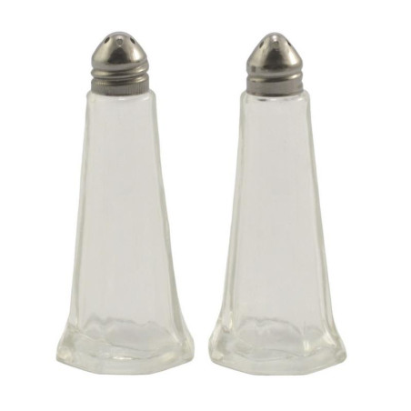 Przyprawniki  2 sztuki szklane sól/pieprz 40ml  0115