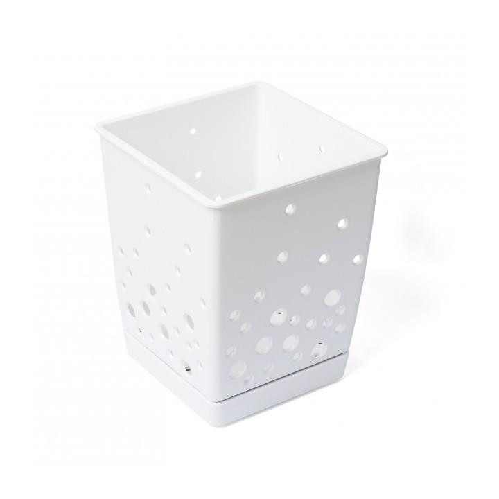 Ociekacz na sztućce plastikowy kosmos biały