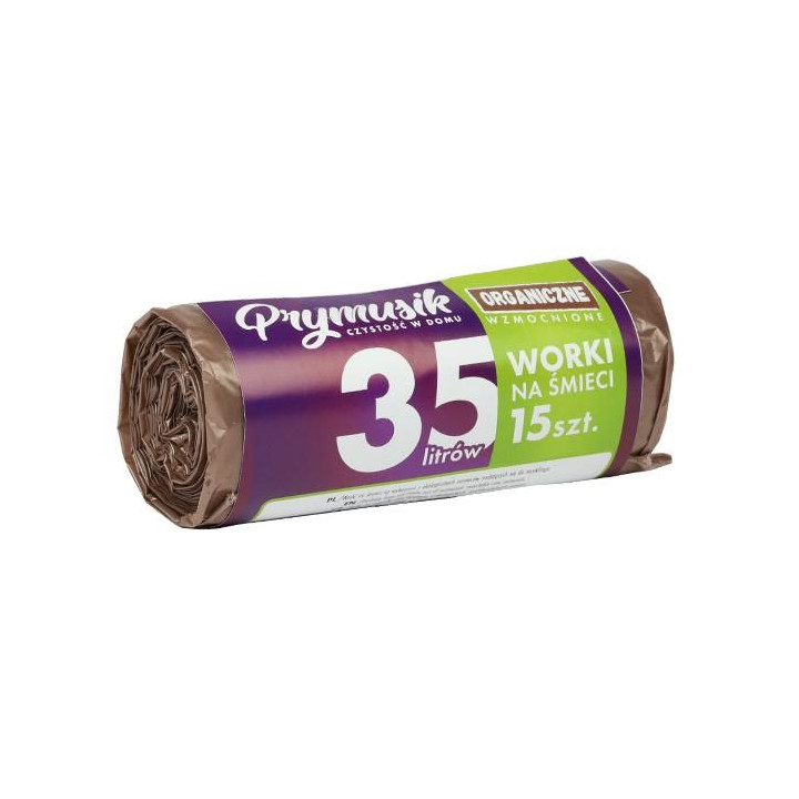 Worki na śmieci 35L 15szt brąz Prymusik