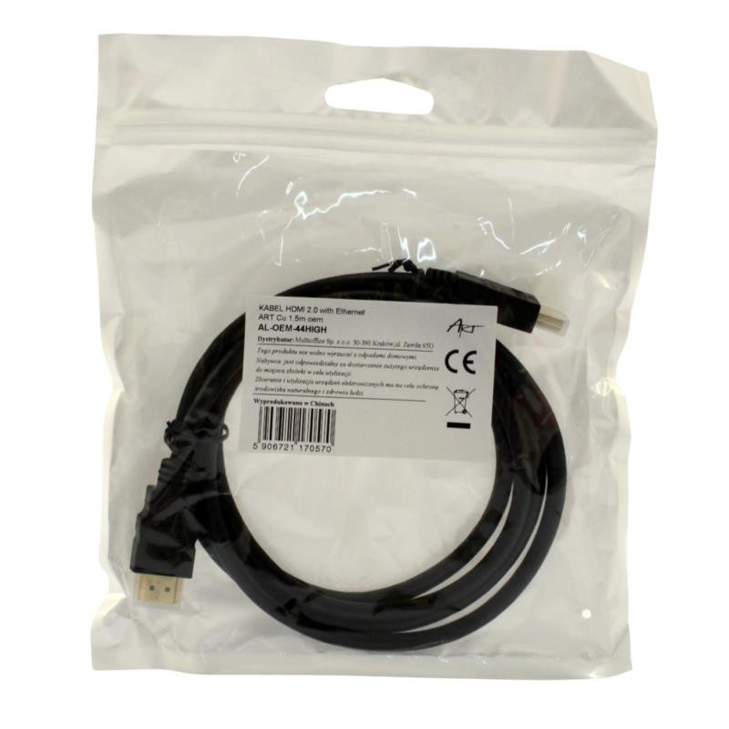 Kabel HDMI 2,0 1,5m gold