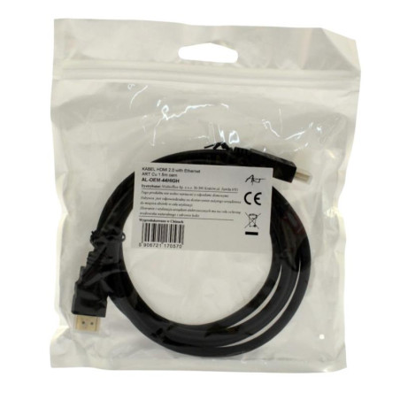 Kabel HDMI 2,0 1,5m gold