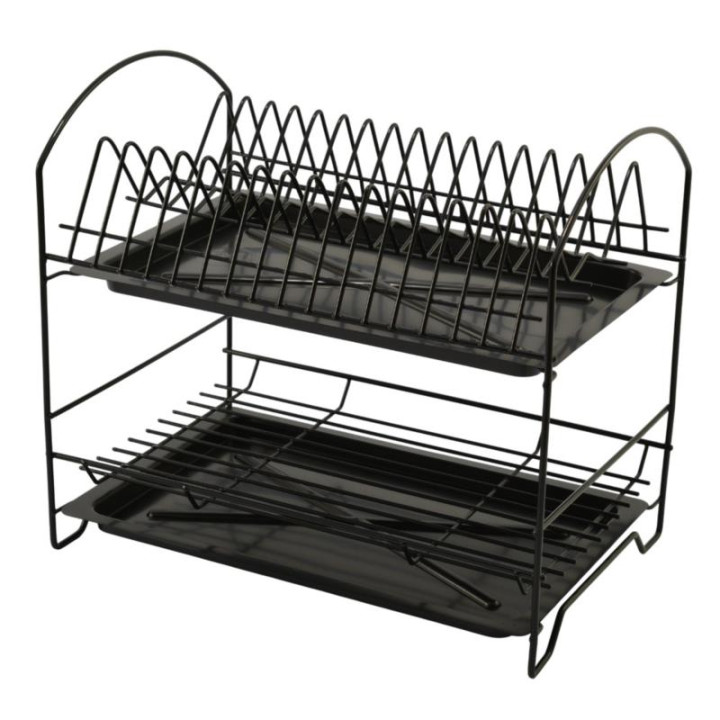 Suszarka do naczyń 2-poziomowa 40cm czarna