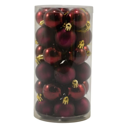 Bombki 30szt 4cm gładkie bordowe PB430