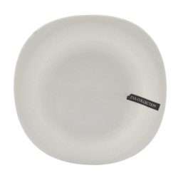 Talerz Eva deserowy 22cm biały szkło hartowane