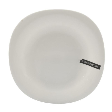 Talerz Eva deserowy 22cm biały szkło hartowane