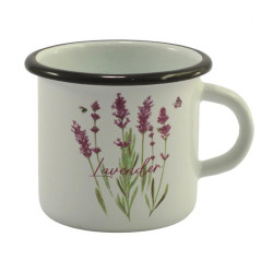 Kubek emalia  9cm 0,4L Lawenda