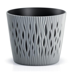 Doniczka Sandy Round 19cm szary z wkładem DSR190