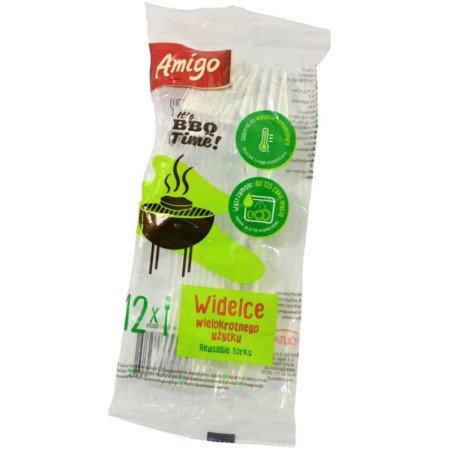 Widelce plastikowe 12szt Amigo 8955