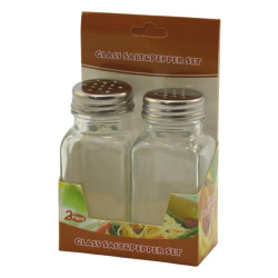 Przyprawniki 2 sztuki szklane z pokrywą