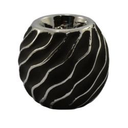 Świecznik ceramiczny 9,5cm czarny WB6