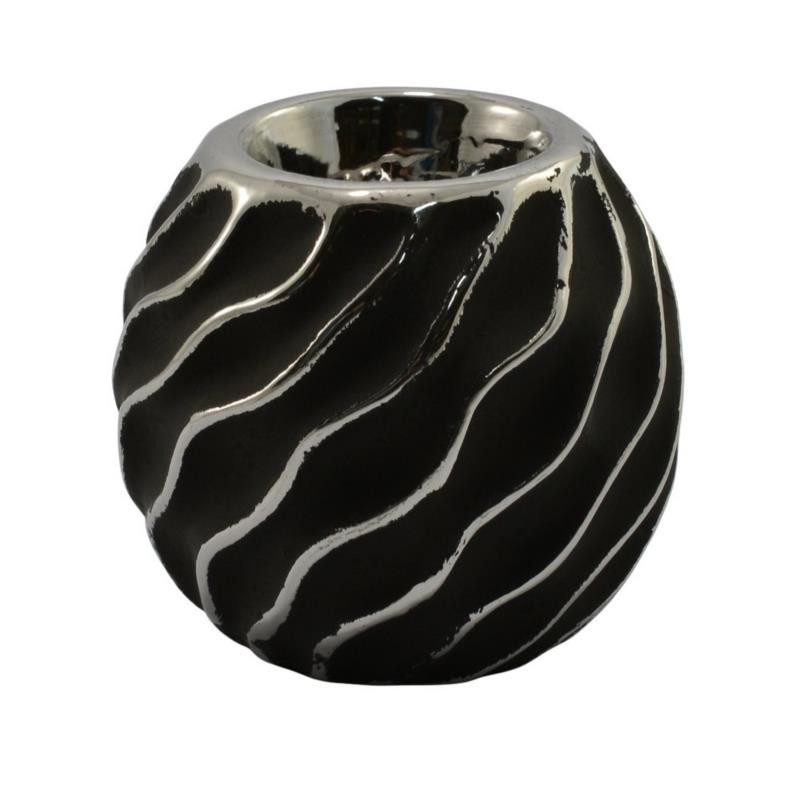 Świecznik ceramiczny 9,5cm czarny WB6