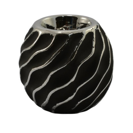 Świecznik ceramiczny 9,5cm czarny WB6