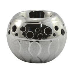 Świecznik ceramiczny 7cm srebrny WS13