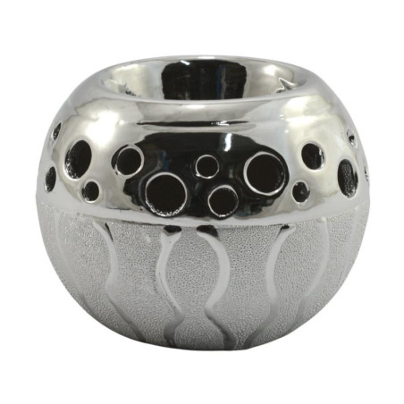 Świecznik ceramiczny 7cm srebrny WS13
