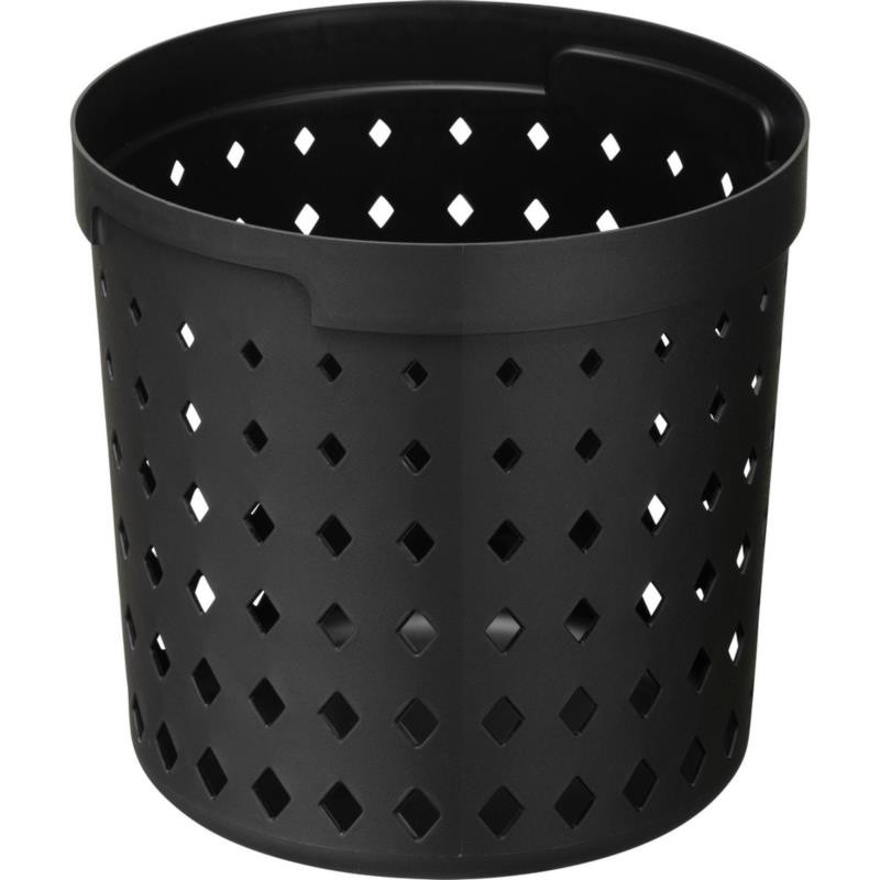 Koszyk-organizer plastikowy okrągły Seoul 16,7x15,8cm czarny